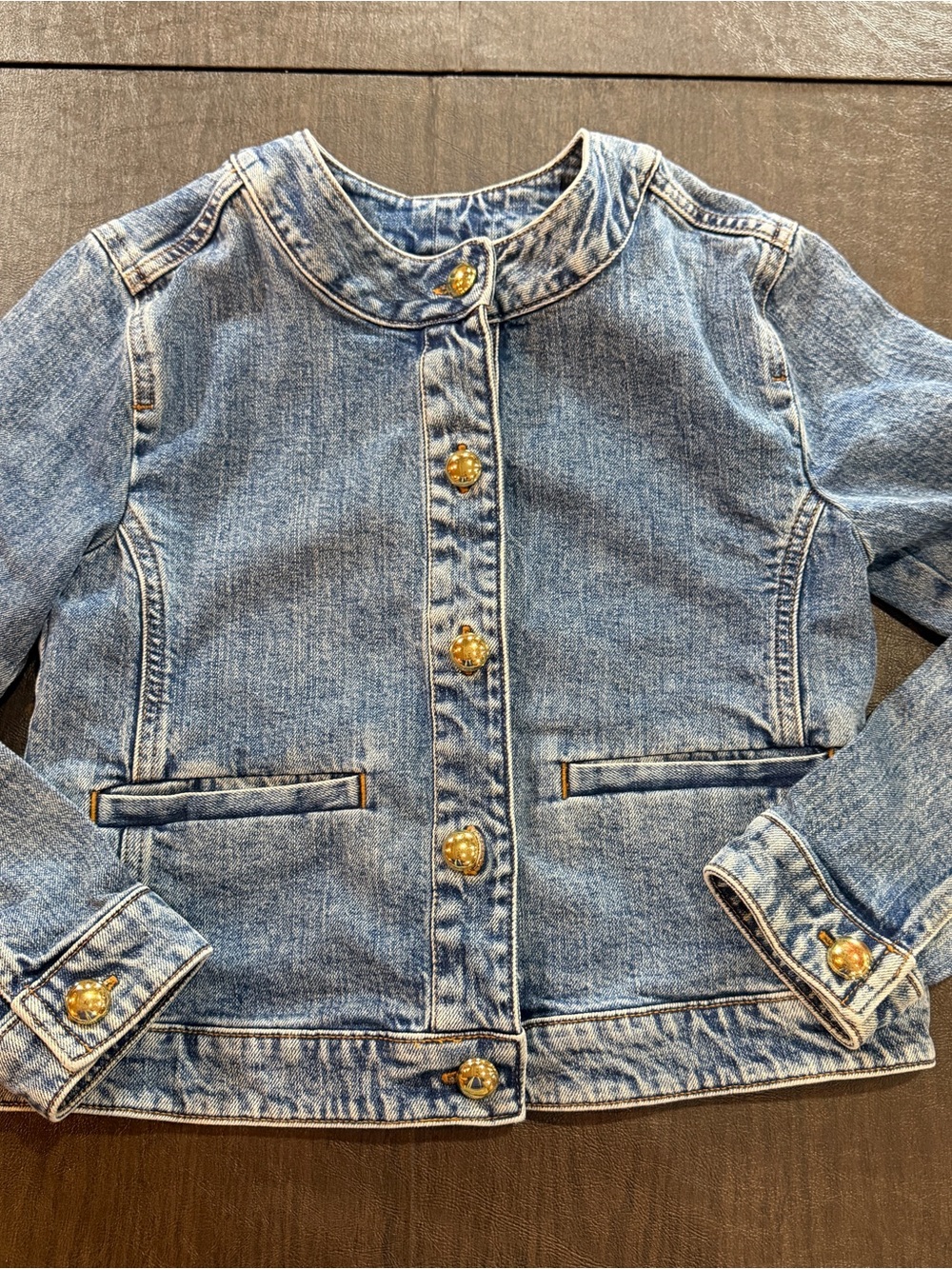 Girls Crewcuts Light Denim Jacket with Gold-Tone Buttons L (10-11)